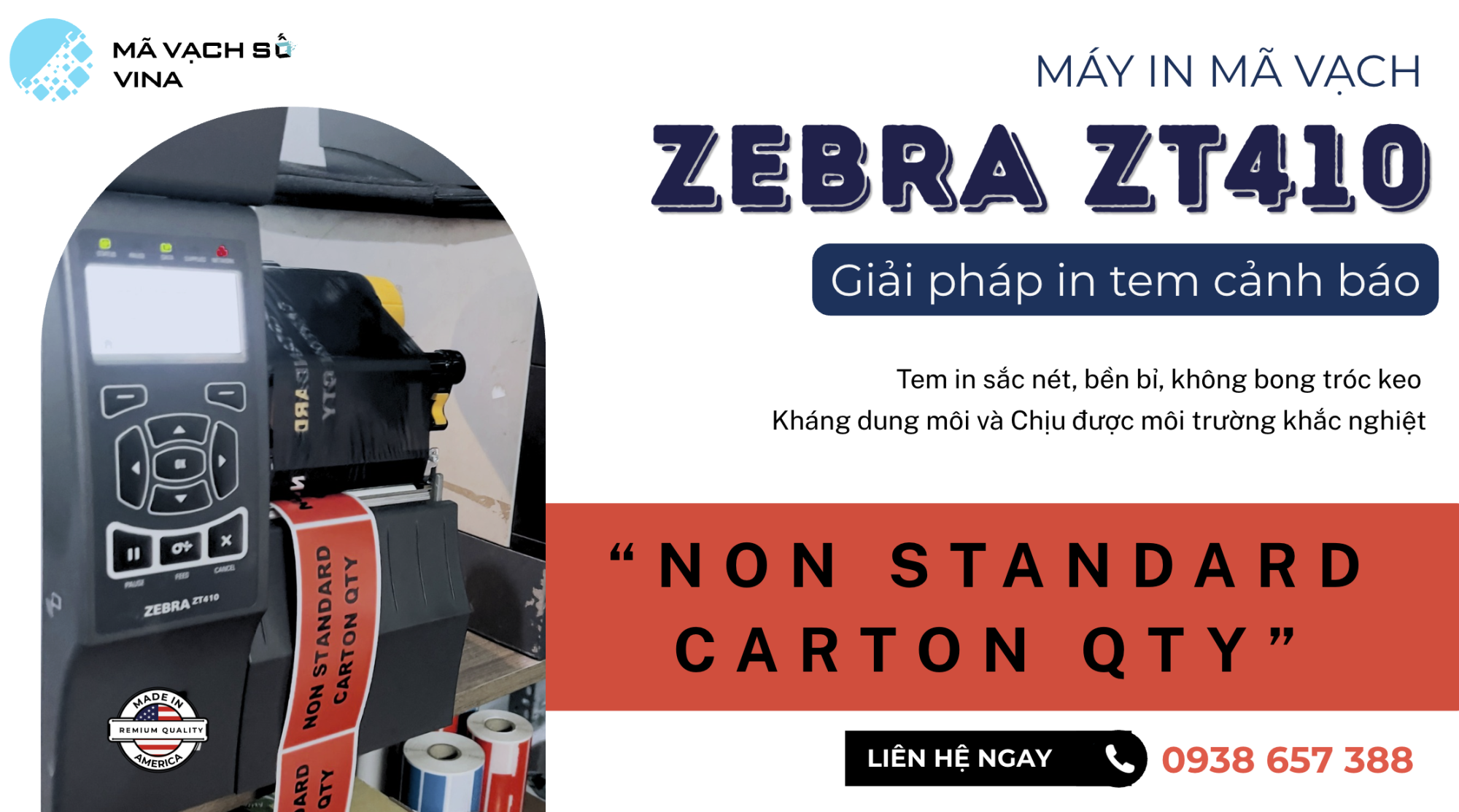 Máy in tem nhãn hoá chất Zebra ZT411