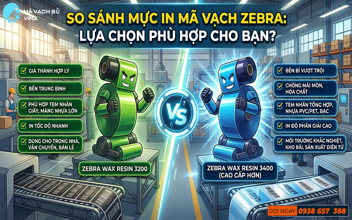 mực in mã vạch zebra
