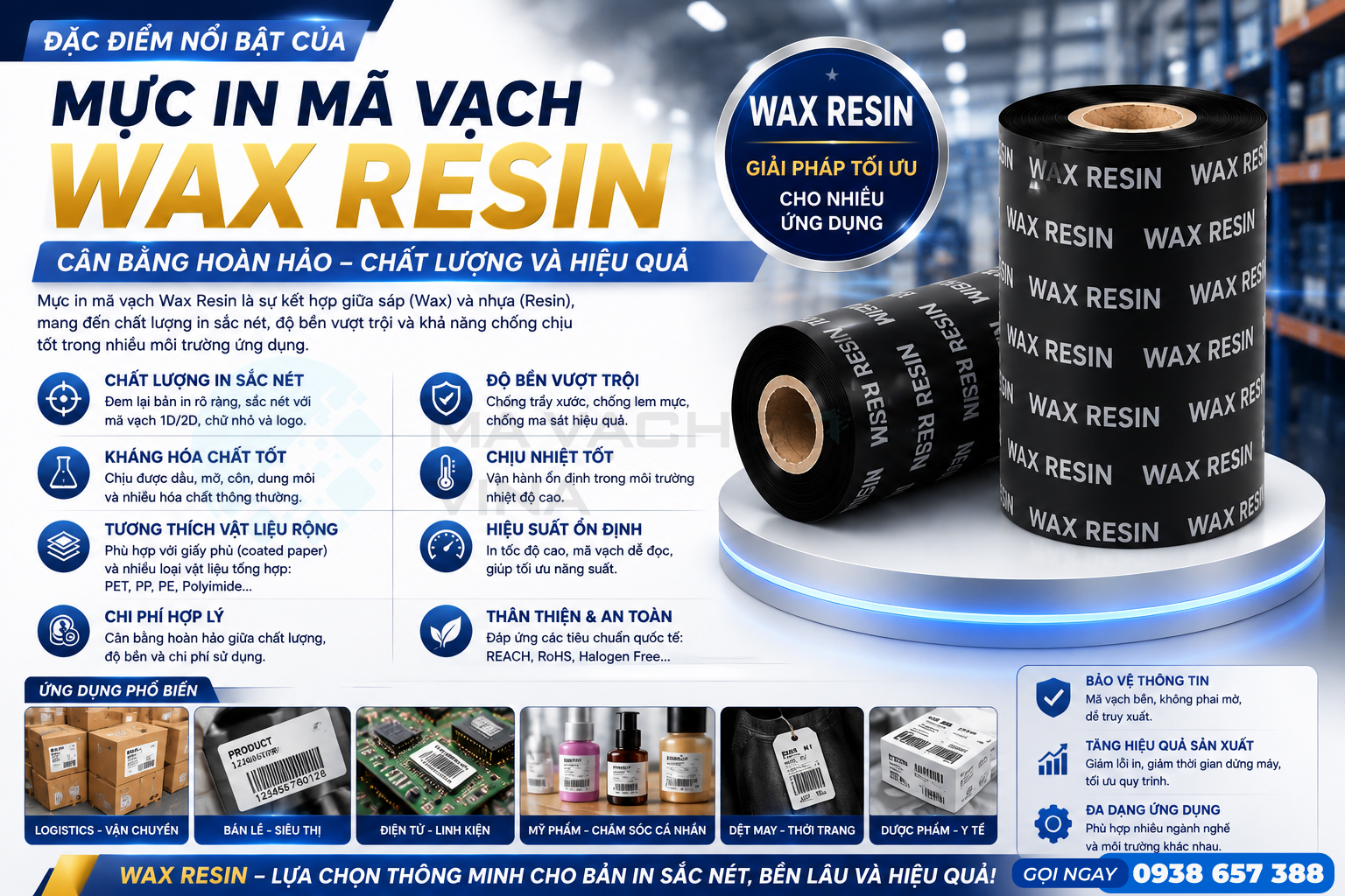 Mực in tem nhãn Wax Resin là gì?