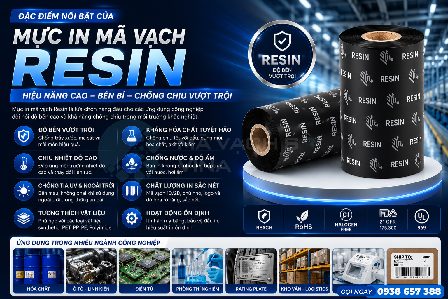 mực in tem nhãn resin