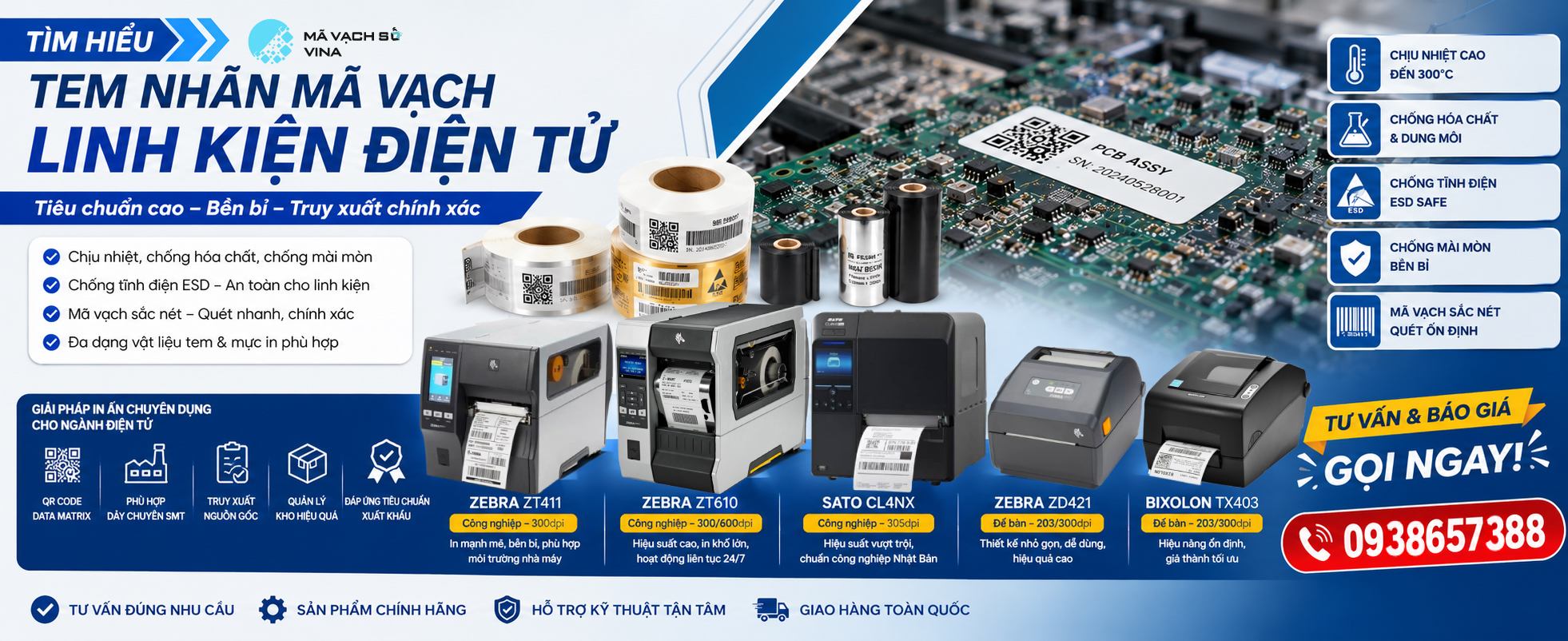 Cung cấp tem nhãn linh kiện  sản xuất