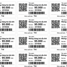 IN ẤN TEM NHÃN MÃ VẠCH TRONG NHÀ SÁCH
