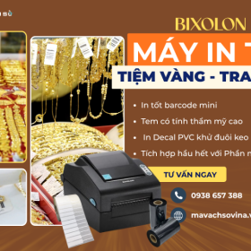 MÁY IN TEM NHÃN MÃ VẠCH BIXOLON TX403 IN TEM VÀNG, TEM TRANG SỨC CHUYÊN NGHIỆP